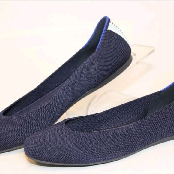 🔹️Rothy's 🔹️Womens 7 The Square Navy Knit Ballet Flats Shoes - Picture 7 of 7